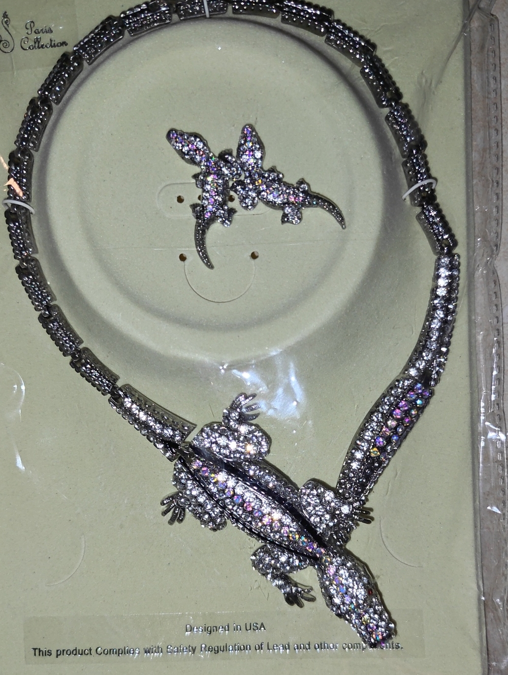 (Luxury Set) Alligators Necklace With Matching Earrings